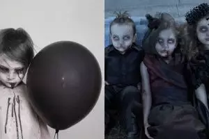 14 Foto ngeri anak-anak dengan kostum zombie ini menuai kontroversi