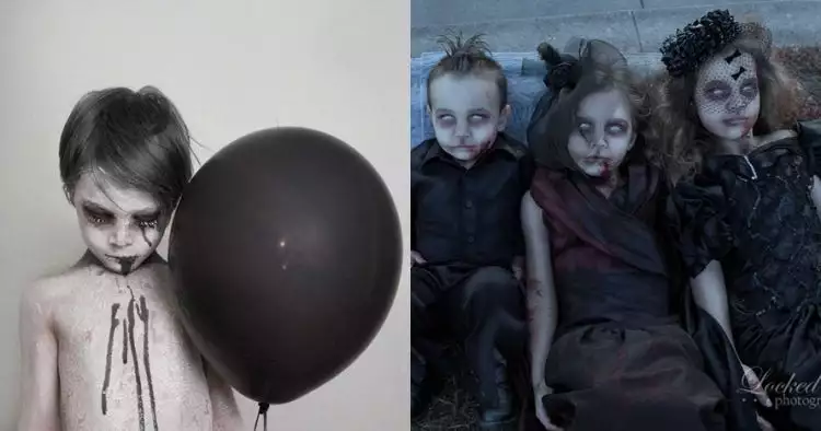 14 Foto ngeri anak-anak dengan kostum zombie ini menuai kontroversi