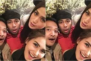 Posisi Ayu Ting Ting bareng Raffi Ahmad di foto ini bikin salah fokus