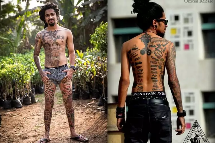 Cowok ini dijuluki 'manusia papan iklan', punya 380 tato di tubuhnya