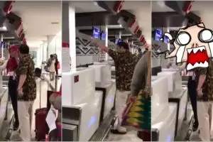 Heboh lelaki ngamuk karena terlambat check-in di bandara, duh