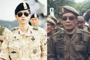 Pakai seragam satpol PP, Ridwan Kamil disebut mirip Song Joong-ki