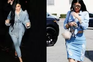 10 Gaya denim on denim ala Kylie Jenner yang wajib kamu coba