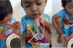 Video anak makan cacing hidup-hidup ini bikin jadi mual nggak sih?