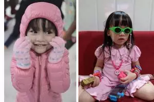 Lucunya Embun, putri pertama Omesh yang sudah jago bergaya