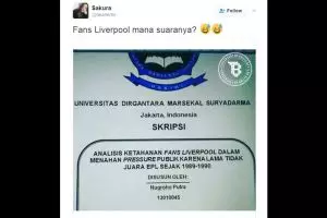 Skripsi bahas tekanan fans Liverpool ini bikin kamu ikut prihatin