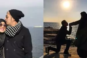 Tak ajak anak, begini 10 potret mesra Irfan Hakim dan istri di Jepang