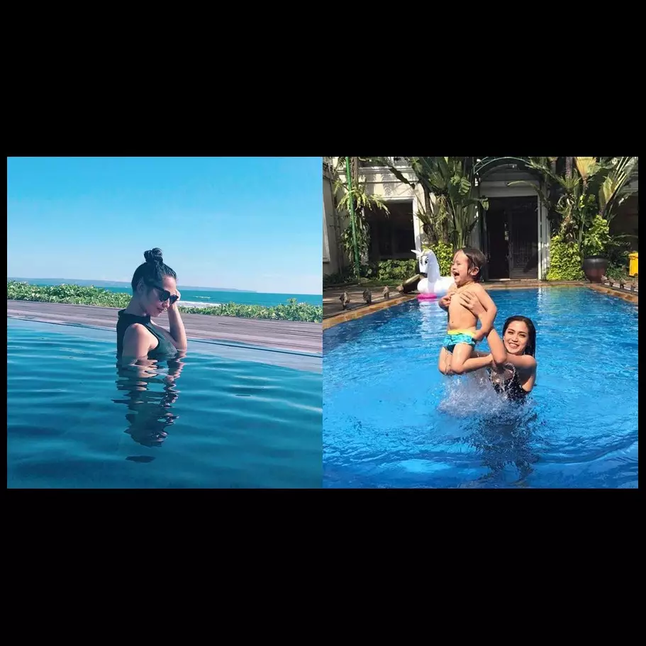 8 Foto seleb 'main air' ini bikin kamu pengen ikut basah-basahan, aw!