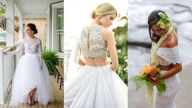 Baju pengantin juga ada model two piece, 15 desain ini bisa kamu pilih
