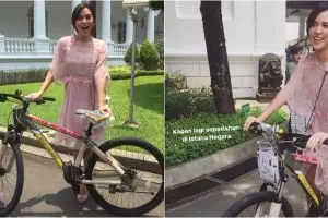 Ini ungkapan kebahagiaan Raisa dapat sepeda dari Presiden Jokowi