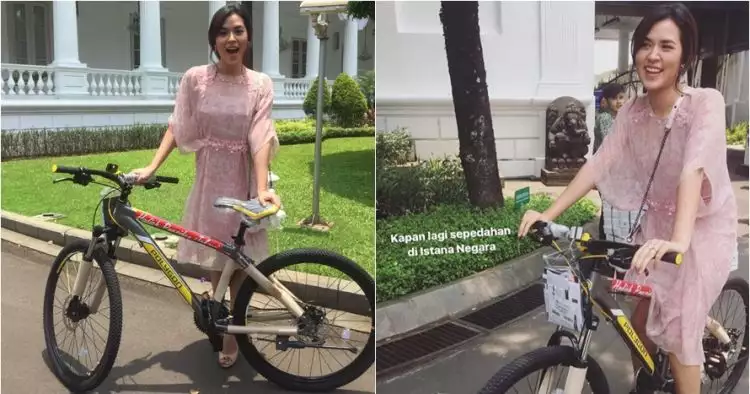 Ini ungkapan kebahagiaan Raisa dapat sepeda dari Presiden Jokowi