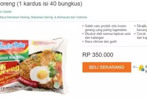 Seller di Lazada jual Indomie harga Rp 350 ribu, review-nya kocak abis