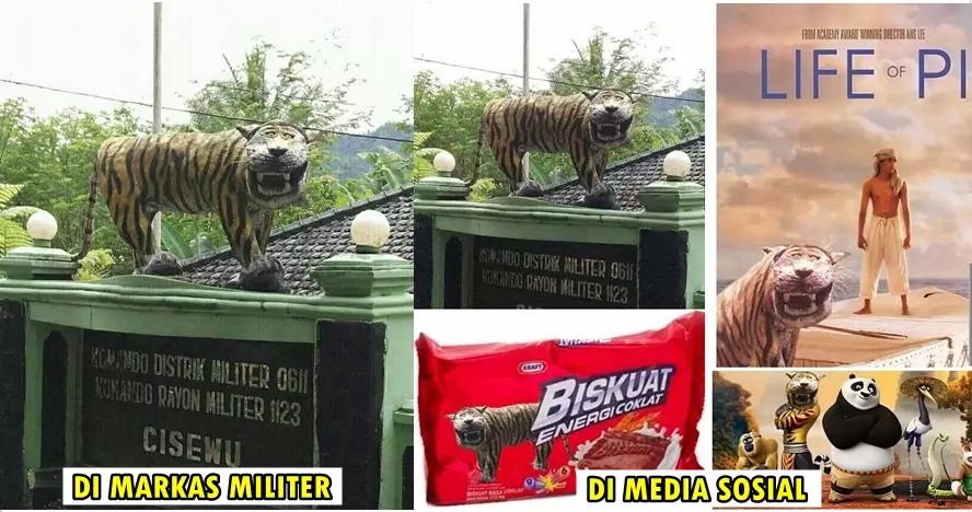 Patung harimau di markas militer ini viral di media sosial, kok bisa?