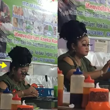 Makeup bulu mata perempuan ini bikin gempar dunia maya, cetar banget