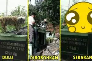 Patung harimau 'paling bahagia' diganti, ini penampakannya sekarang