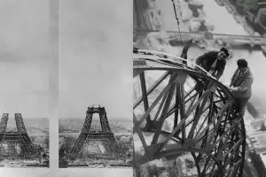 10 Foto lawas pembangunan Menara Eiffel di Paris tahun 1887