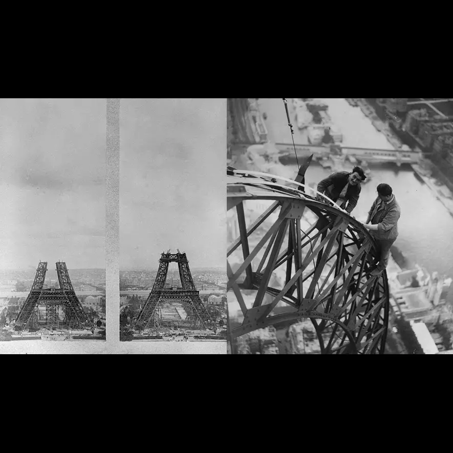 10 Foto lawas pembangunan Menara Eiffel di Paris tahun 1887