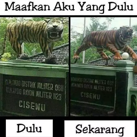 Ini 3 cara obati kangen kehilangan patung harimau 'paling bahagia'