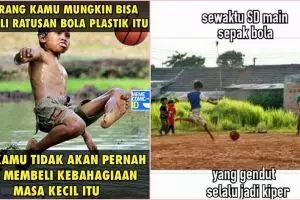 10 Meme nostalgia main bola ini bikin rindu lapangan becek
