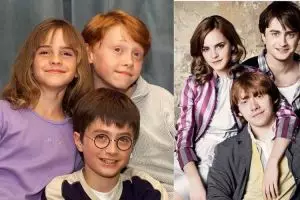 13 Foto transformasi 'tiga sekawan' di film Harry Potter, pangling deh