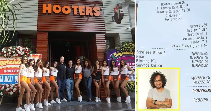 Arie Dagienkz kaget seporsi nasi di Restoran Hooters Rp 145 ribu
