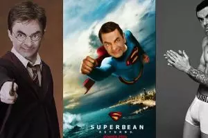 15 Foto editan Mr. Bean jadi tokoh film populer ini kocak banget