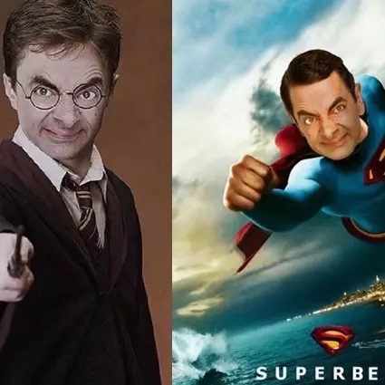 15 Foto editan Mr. Bean jadi tokoh film populer ini kocak banget
