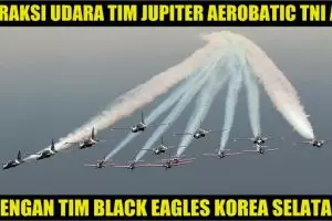 10 Aksi duet tim Jupiter Aerobatik TNI AU & AU Korsel di Malaysia