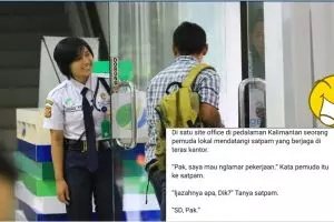 Obrolan kocak satpam dan pelamar kerja ini endingnya nyindir banget