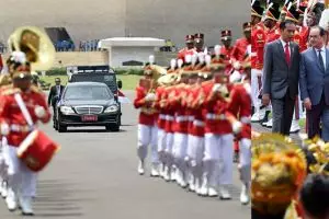 15 Foto serunya gaya baru penyambutan tamu negara oleh Presiden Jokowi