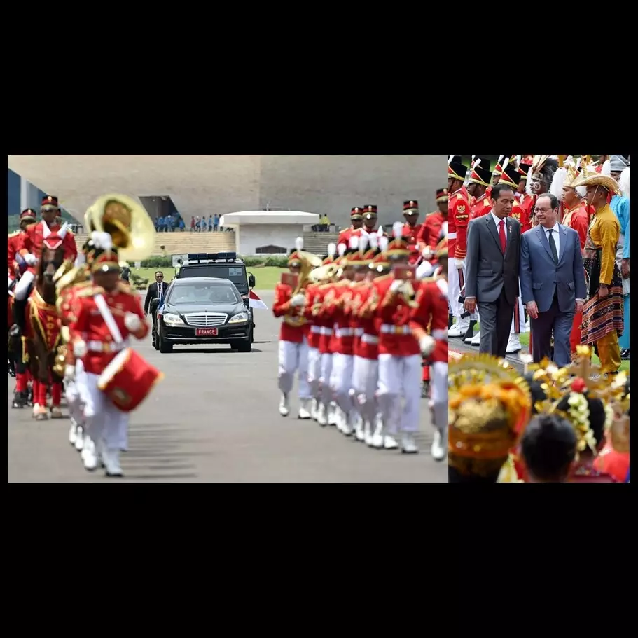 15 Foto serunya gaya baru penyambutan tamu negara oleh Presiden Jokowi