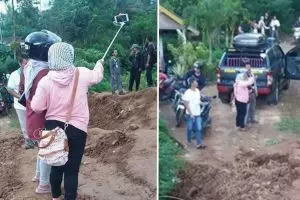 Aksi selfie di lokasi Longsor Ponorogo menuai kecaman banyak orang