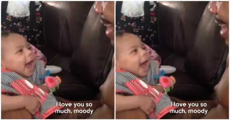 Bayi ini senyum setiap kali ayahnya bilang 'i love you', gemes deh