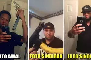 Ingin pamer senjata, foto bocah ini malah jadi bahan candaan netizen