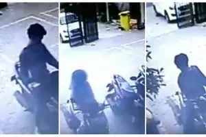 Bermerek sama diparkir bersebelahan, pemuda ini tak sadar salah motor