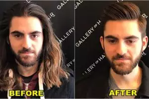 10 Foto before after cowok setelah potong rambut, nah gitu kan cakep