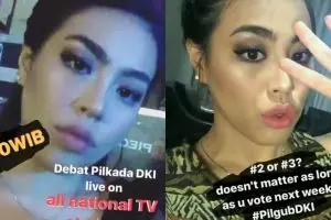 Ini sosok penyanyi cantik di debat Pilkada DKI putaran II, idolamu ya?