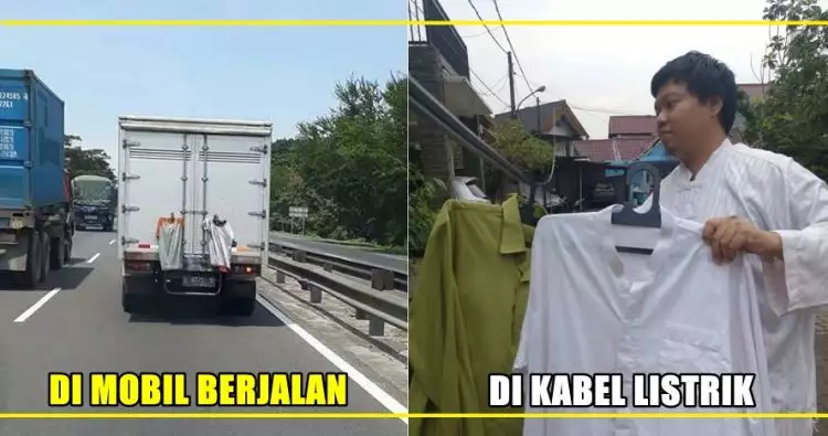 7 Foto ini tunjukan tingkah aneh orang Indonesia saat jemur pakaian