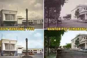 Begini jadinya jika foto jadul 15 daerah di Indonesia diwarnai, kece!