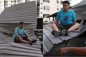 Jatuh dari lantai 13 pria ini tak alami cedera serius, ajaib