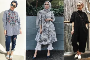 10 Gaya busana hijaber ala beauty vlogger Dina Tokio, simpel & modis