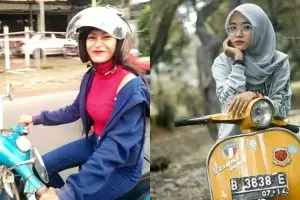 10 Potret cewek cantik pecinta Vespa, bikin cowok pengen diboncengin
