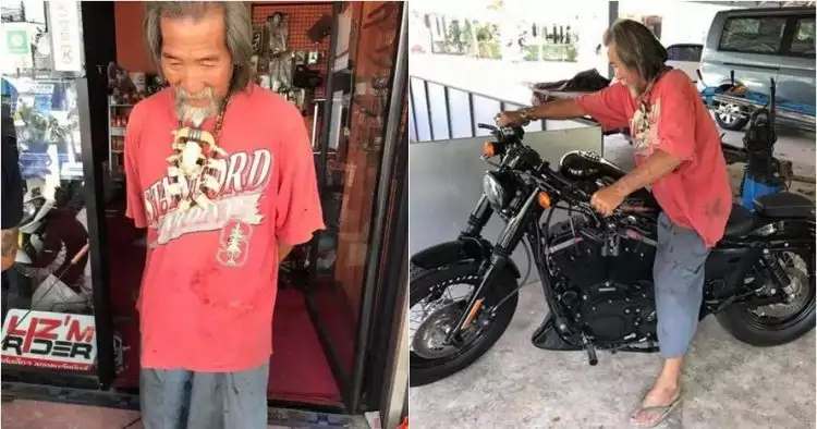 Penampilannya lusuh, pria tua ini dicuekin saat beli Harley Davidson