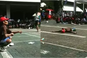 Aksi kakek joget di acara sepeda santai ini kocak banget, menghibur