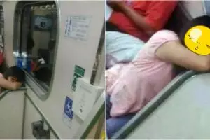 Potret bocah duduk di kereta MRT ini bikin bulu kuduk merinding