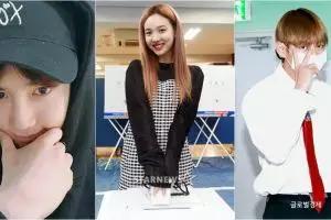 10 Foto gaya seleb Korea ikut pemilu presiden, simpel tapi tetep keren