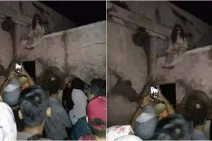 Penampakan sosok berambut panjang di atap gereja, bikin geger netizen