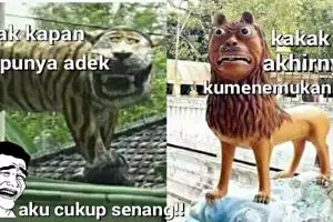 7 Meme patung adik Macan Cisewu dijamin bikin kamu sulit menutup mulut