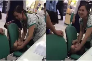 Viral video bocah terjepit di kursi, cara keluarnya simpel banget
