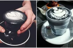 Sajian 10 minuman kopi pakai latte dari arang, tampilannya gotik